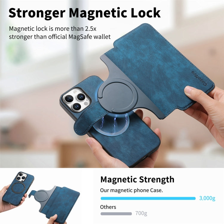 For iPhone 16 Pro CaseNeo MagSafe RFID Anti-theft Retro Leather Phone Case(Blue)
