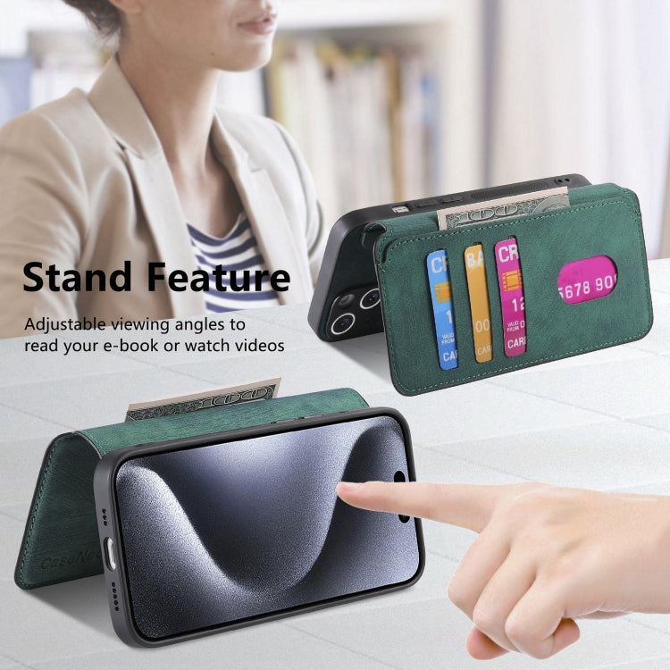 For iPhone 16 Pro CaseNeo MagSafe RFID Anti-theft Retro Leather Phone Case(Green)