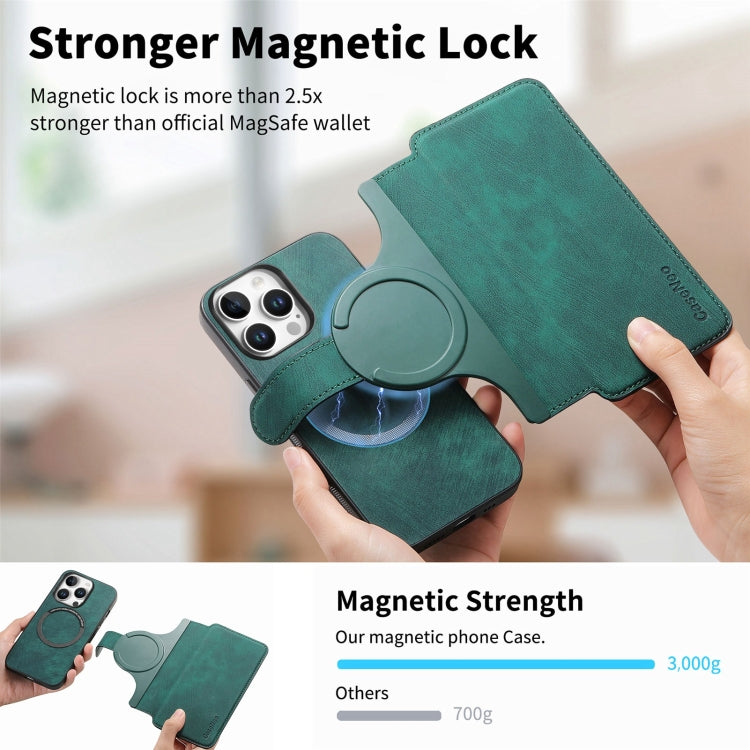 For iPhone 16 Pro CaseNeo MagSafe RFID Anti-theft Retro Leather Phone Case(Green)