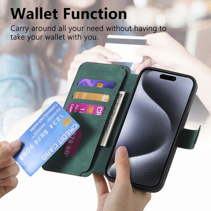 For iPhone 16 Pro CaseNeo MagSafe RFID Anti-theft Retro Leather Phone Case(Green)