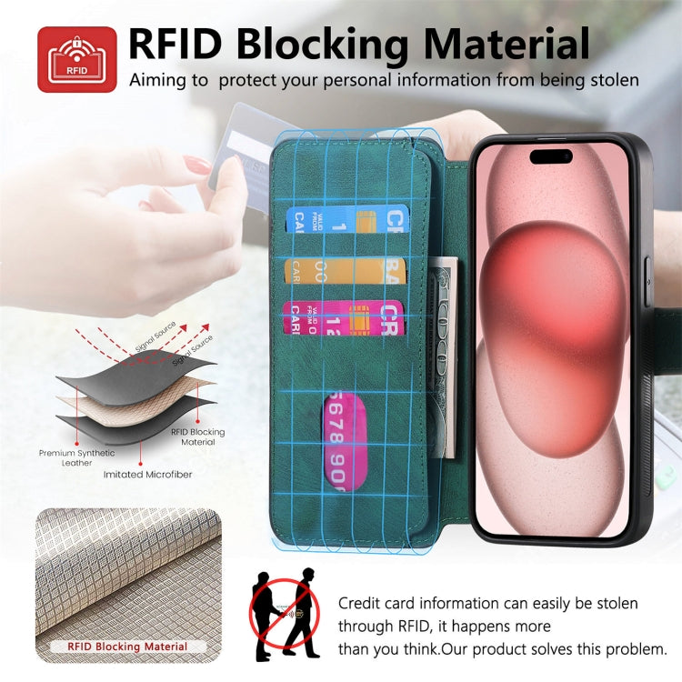 For iPhone 16 Pro CaseNeo MagSafe RFID Anti-theft Retro Leather Phone Case(Green)