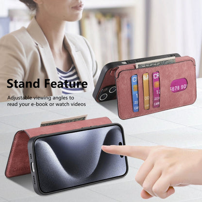 For iPhone 16 Pro CaseNeo MagSafe RFID Anti-theft Retro Leather Phone Case(Pink)