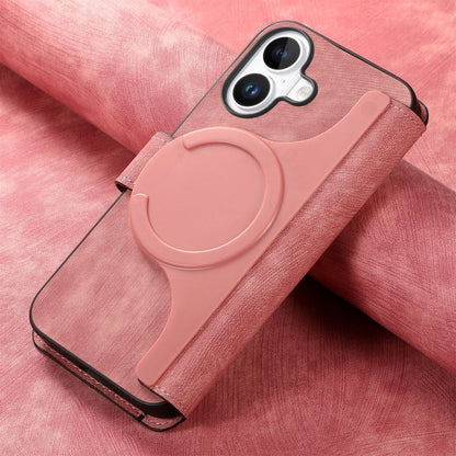 For iPhone 16 Plus CaseNeo MagSafe RFID Anti-theft Retro Leather Phone Case(Pink)