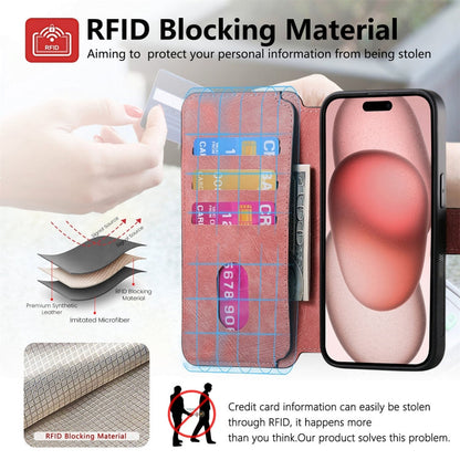 For iPhone 16 CaseNeo MagSafe RFID Anti-theft Retro Leather Phone Case(Pink)