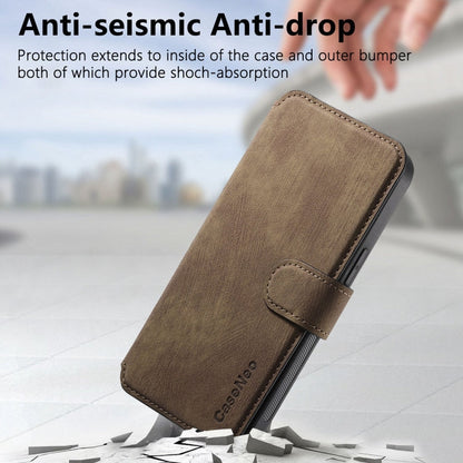 Pour iPhone 15 Pro Max ÉtuiNeo MagSafe RFID Antivol Étui de téléphone en cuir rétro (Marron)