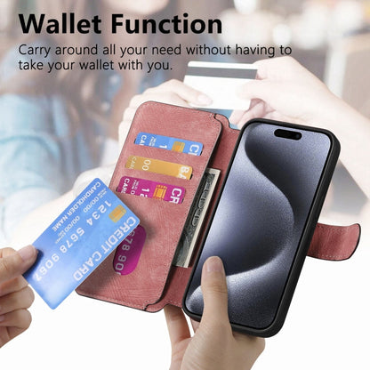For iPhone 15 Pro Max CaseNeo MagSafe RFID Anti-theft Retro Leather Phone Case(Pink)