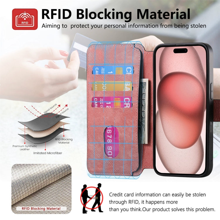 For iPhone 15 Pro Max CaseNeo MagSafe RFID Anti-theft Retro Leather Phone Case(Pink)