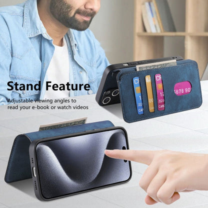 For iPhone 15 Pro CaseNeo MagSafe RFID Anti-theft Retro Leather Phone Case(Blue)