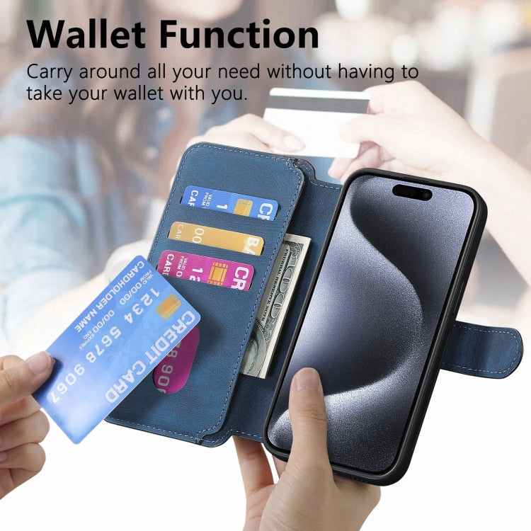 For iPhone 15 Pro CaseNeo MagSafe RFID Anti-theft Retro Leather Phone Case(Blue)