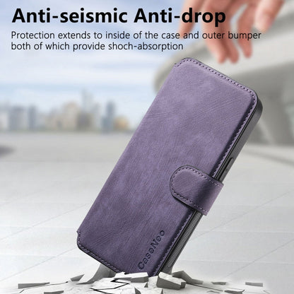 For iPhone 15 Pro CaseNeo MagSafe RFID Anti-theft Retro Leather Phone Case(Purple)
