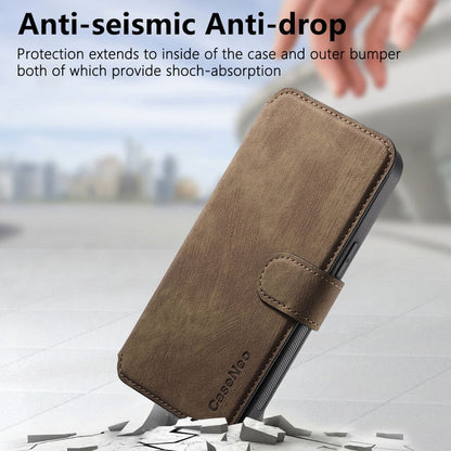 For iPhone 15 CaseNeo MagSafe RFID Anti-theft Retro Leather Phone Case(Brown)