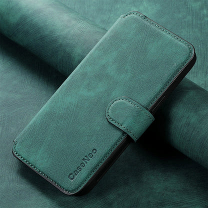 Pour Coque iPhone 15Étui en cuir rétro anti-vol Neo MagSafe RFID (vert)