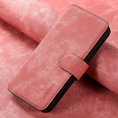 Pour étui iPhone 15Étui de téléphone en cuir rétro Neo MagSafe RFID anti-vol (Rose)