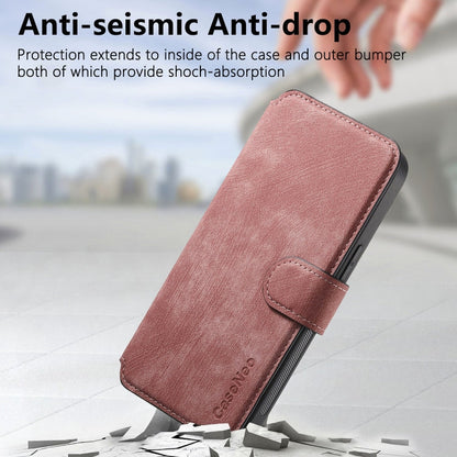 Pour étui iPhone 15Étui de téléphone en cuir rétro Neo MagSafe RFID anti-vol (Rose)