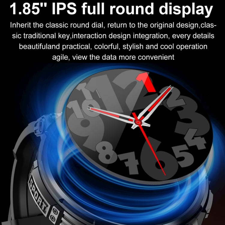 Montre Intelligente LEMFO K66 1,85 pouces avec Appel Bluetooth, Prise en Charge de la Fréquence Cardiaque / de l'Oxygène Sanguin (Noir)