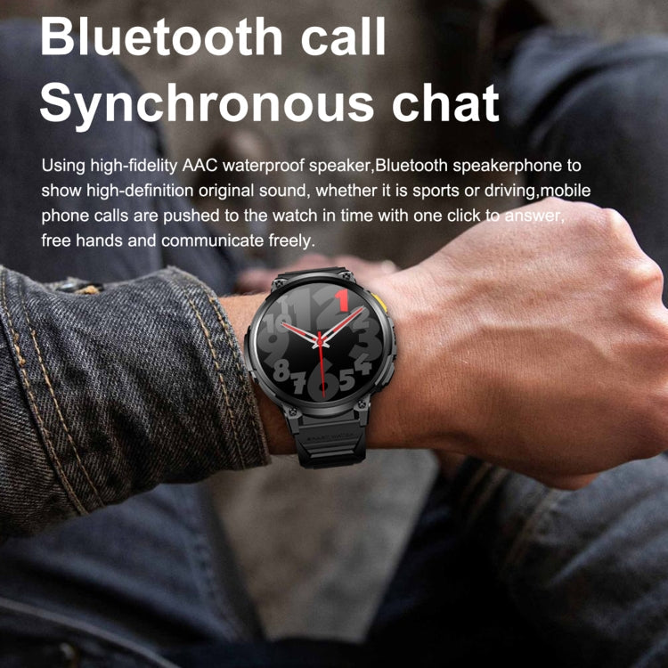 Montre Intelligente LEMFO K66 1,85 pouces avec Appel Bluetooth, Prise en Charge de la Fréquence Cardiaque / de l'Oxygène Sanguin (Noir)