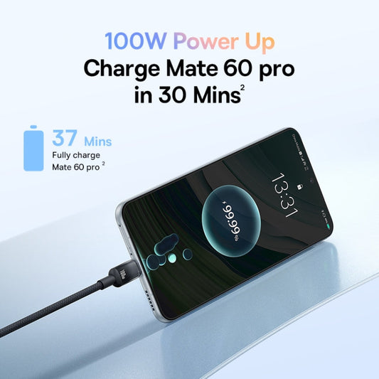 Baseus Discolor Series 100W USB to USB-C / Type-C Fast Charging Cable, Cable Length:1m(Black)