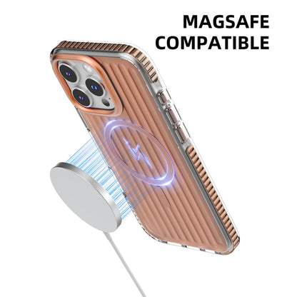 For iPhone 16 Pro Max Mutural Corrugated Texture Magsafe Magnetic Shockproof Phone Case(Blue)