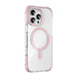 Pour iPhone 16 Pro, coque de téléphone magnétique Mutural Blink Series à bords pailletés MagSafe (rose)