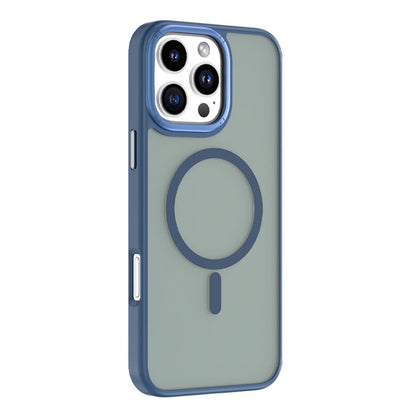 Pour iPhone 16 Pro Max Coque Magnétique MagSafe Dépolie Série Mutural Skin Feel (Bleue)