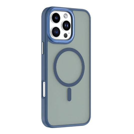 For iPhone 16 Pro Mutural Skin Feel Series Frosted MagSafe Magnetic Phone Case(Blue)