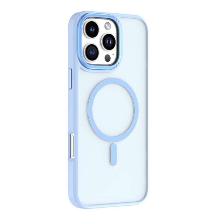 Pour iPhone 16 Pro, étui de téléphone magnétique MagSafe dépoli Mutural Skin Feel Series (Bleu Clair)