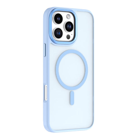 For iPhone 16 Pro Mutural Skin Feel Series Frosted MagSafe Magnetic Phone Case(Light Blue)