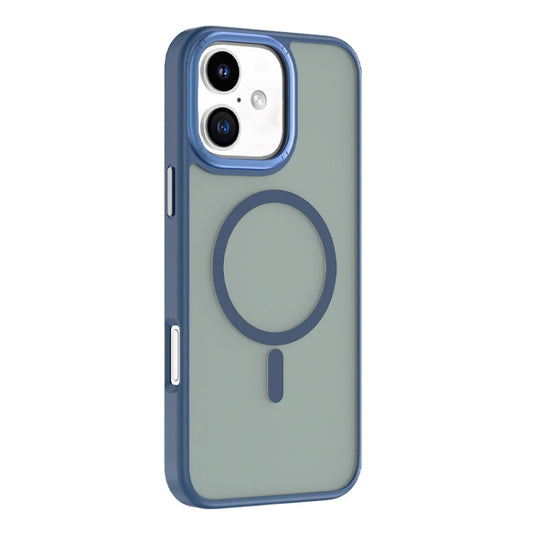 For iPhone 16 Mutural Skin Feel Series Frosted MagSafe Magnetic Phone Case(Blue)