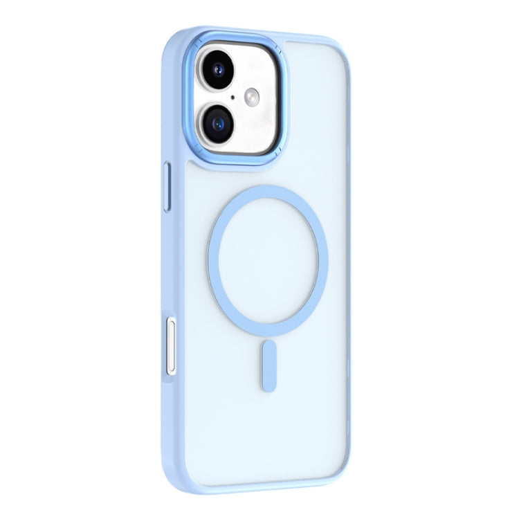 Pour iPhone 16 Coque de téléphone magnétique MagSafe dépolie de la série Mutural Skin Feel (Bleu clair)