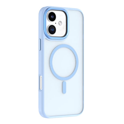 Pour iPhone 16 Coque de téléphone magnétique MagSafe dépolie de la série Mutural Skin Feel (Bleu clair)