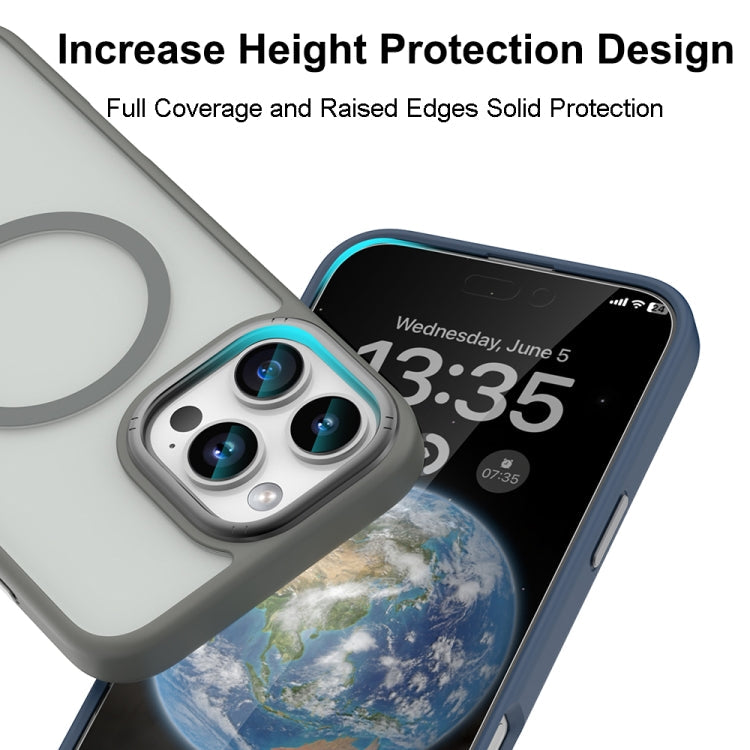 Pour iPhone 16 Pro Max Coque Magnétique MagSafe Dépolie Série Mutural Skin Feel (Bleue)