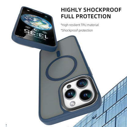 Pour iPhone 16 Pro, étui de téléphone magnétique MagSafe dépoli Mutural Skin Feel Series (Bleu Clair)