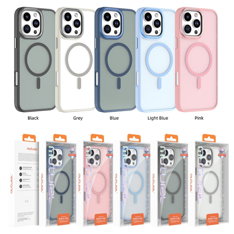 For iPhone 16 Pro Mutural Skin Feel Series Frosted MagSafe Magnetic Phone Case(Grey)
