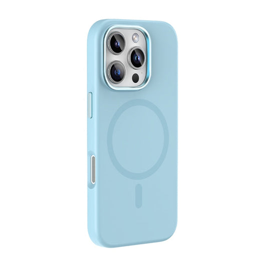 For iPhone 16 Pro Max Mutural Karen Series Liquid Silicone MagSafe Magnetic Phone Case(Sky Blue)