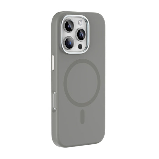 For iPhone 16 Pro Max Mutural Karen Series Liquid Silicone MagSafe Magnetic Phone Case(Grey)