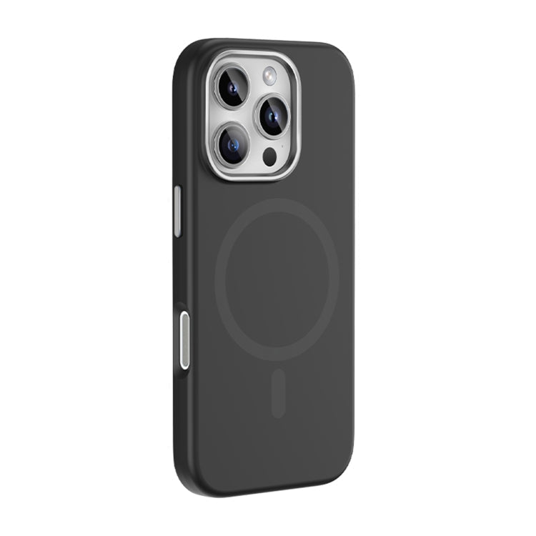 For iPhone 16 Pro Max Mutural Karen Series Liquid Silicone MagSafe Magnetic Phone Case(Black)