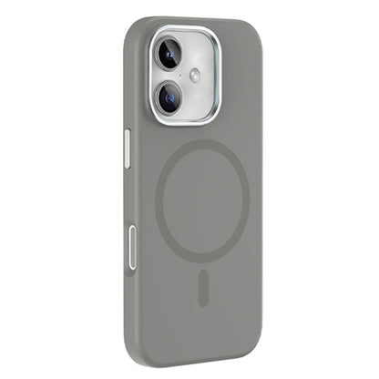 For iPhone 16 Mutural Karen Series Liquid Silicone MagSafe Magnetic Phone Case(Grey)