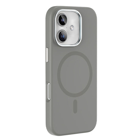For iPhone 16 Mutural Karen Series Liquid Silicone MagSafe Magnetic Phone Case(Grey)