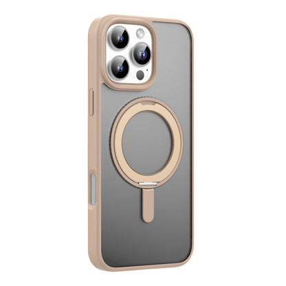 For iPhone 16 Pro Mutural Armor Series MagSafe Magnetic Holder Phone Case(Desert Gold)