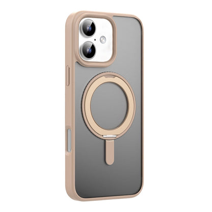 For iPhone 16 Mutural Armor Series MagSafe Magnetic Holder Phone Case(Desert Gold)