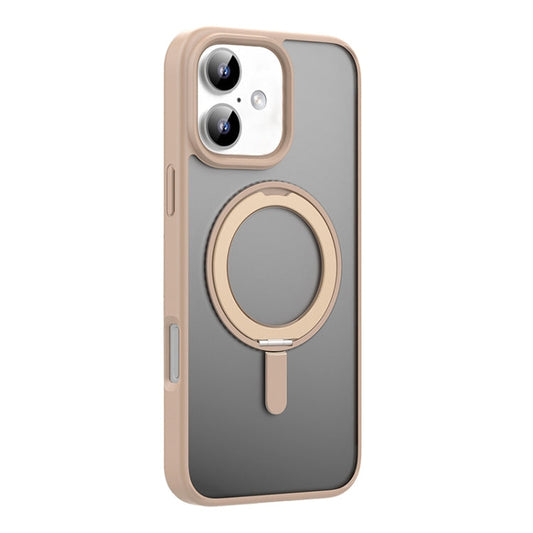 For iPhone 16 Mutural Armor Series MagSafe Magnetic Holder Phone Case(Desert Gold)