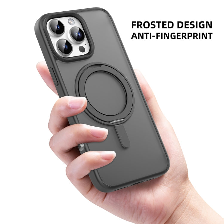 For iPhone 16 Pro Mutural Armor Series MagSafe Magnetic Holder Phone Case(Blue)