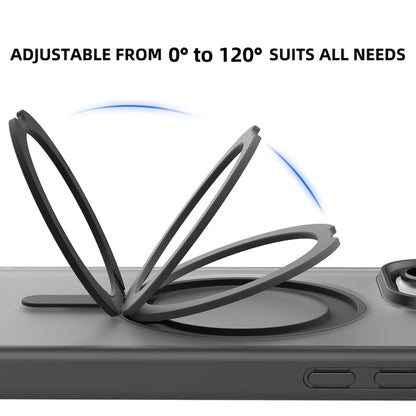 For iPhone 16 Pro Max Mutural Armor Series MagSafe Magnetic Holder Phone Case(Black)
