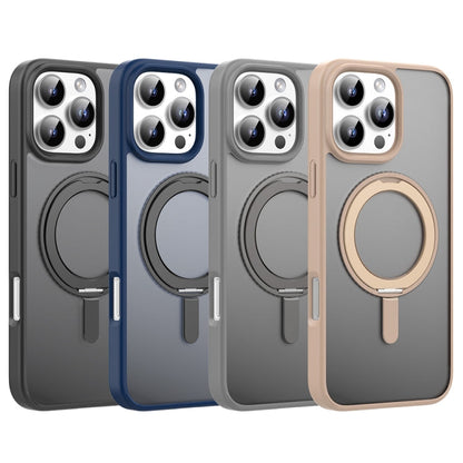 For iPhone 16 Pro Mutural Armor Series MagSafe Magnetic Holder Phone Case(Desert Gold)