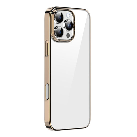 For iPhone 16 Pro Mutural Jiantou Series Electroplating Hybrid PC Phone Case(Mocha Gold)