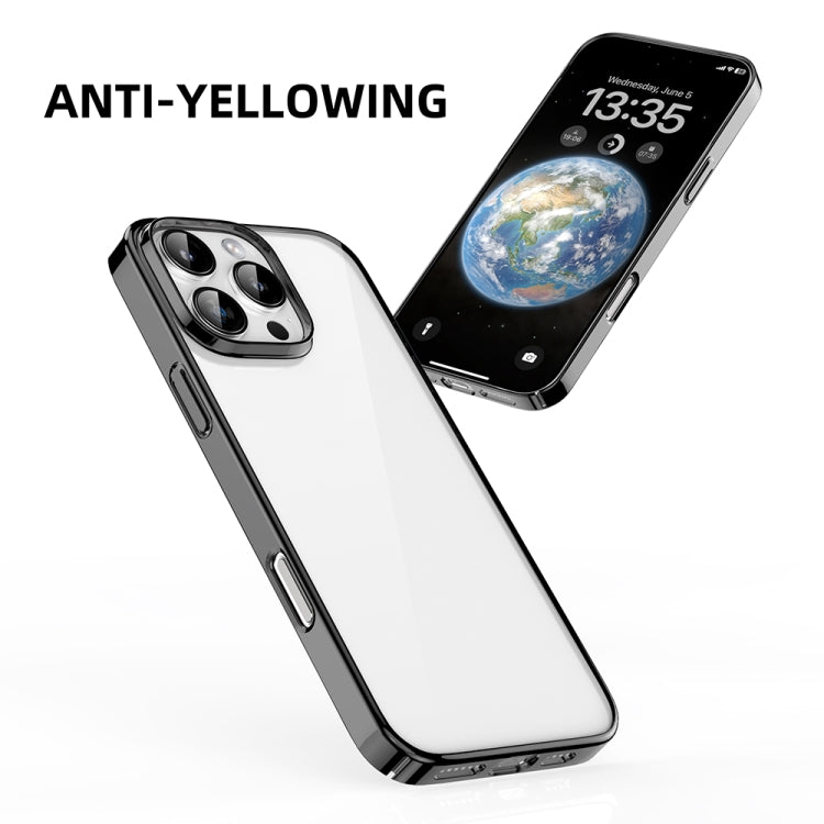 Pour iPhone 16 Pro Max Coque de téléphone PC hybride galvanisée Mutural Jiantou Series (Bleu foncé)