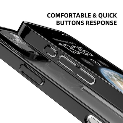 Pour iPhone 16 Pro Max Coque de téléphone PC hybride galvanisée Mutural Jiantou Series (Bleu foncé)