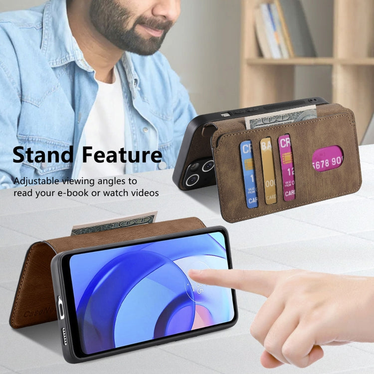 For Motorola Moto E30 / E20 CaseNeo MagSafe RFID Anti-theft Retro Leather Phone Case(Brown)