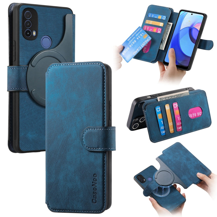 For Motorola Moto E30 / E20 CaseNeo MagSafe RFID Anti-theft Retro Leather Phone Case(Blue)