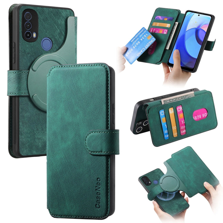 For Motorola Moto E30 / E20 CaseNeo MagSafe RFID Anti-theft Retro Leather Phone Case(Green)